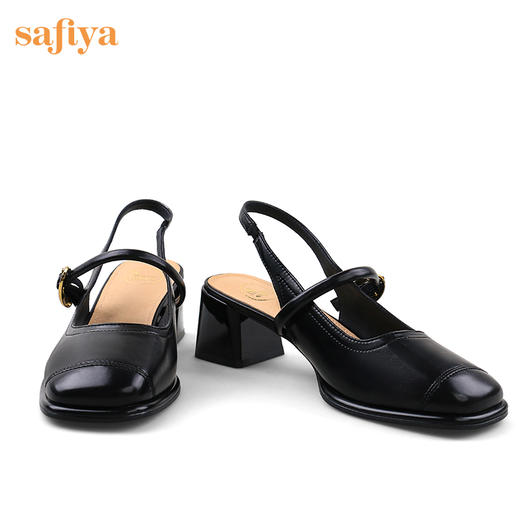 Safiya/索菲娅2024春 法式复古方头后绊带浅口包头玛丽珍单鞋 SF41111415 商品图8