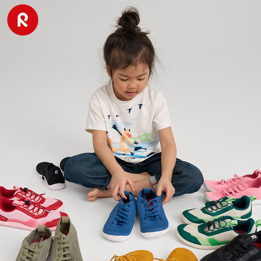 reima男女儿童T恤2024春夏新款运动宽松短袖圆领可爱印花套头上衣 商品图1