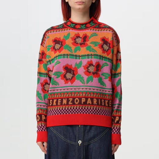 KENZO 高田贤三 女士提花羊毛针织衫 混色 FD62 PU420 3CJ 22 商品图1