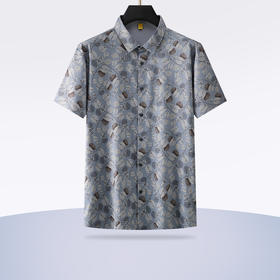 【新款DG】大依优型大码短袖衬衫花衬衫加肥加大男装大号大码衬衣上衣男士绅士商务休闲半袖夏季