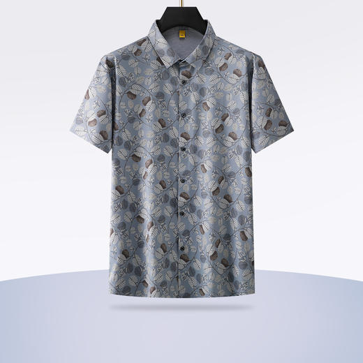 【新款DG】大依优型大码短袖衬衫花衬衫加肥加大男装大号大码衬衣上衣男士绅士商务休闲半袖夏季 商品图0