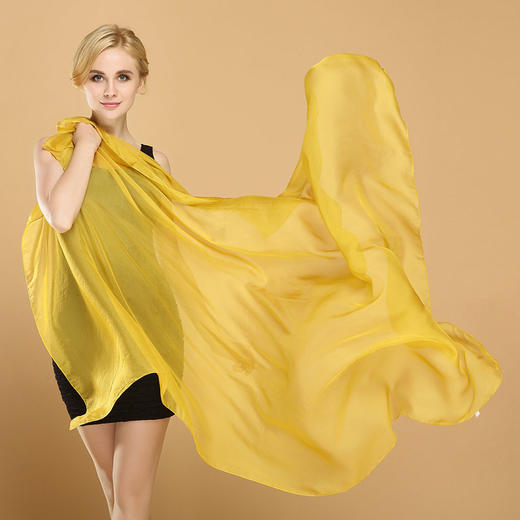 三八妇女节礼物纯真丝丝巾，女纯色围巾桑蚕丝素色大披肩ZDTQ-002 商品图2