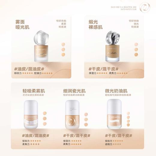 KATO 芝芝哒波丝滑/恰好合拍微光/柔雾粉底液 30ml 商品图1