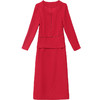 QYM-MWC16长袖假两件连衣裙2024年春季新款气质优雅女装红色喜气婚宴裙 商品缩略图4