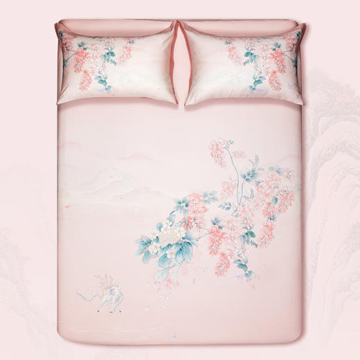 多喜爱山海经 60S贡缎长绒棉四件套 夜阑谣/落花文鳐/紫藤夫诸/守护夫诸/繁花似梦/蒹葭风晚/清辉夜凝hlcs 商品图5