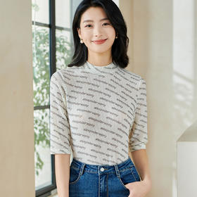 剩S 【字母印花T恤】2026春季新款时尚气质圆领百搭上衣