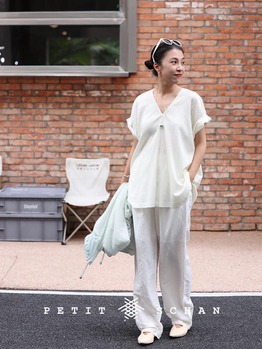 PETIT SCHAN小闪 CLO#318 floating dream 浮生若梦 日本进口光泽感面料亚麻混纺秋冬松紧腰直筒裤 商品图0