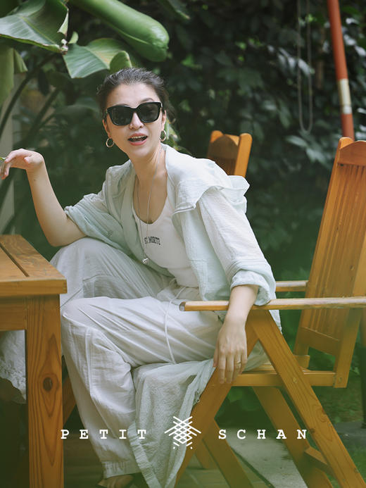 PETIT SCHAN小闪 CLO#316 mint 薄荷糖 日本进口清透感面料拼接解构连帽休闲风抽绳长款防晒服 商品图1