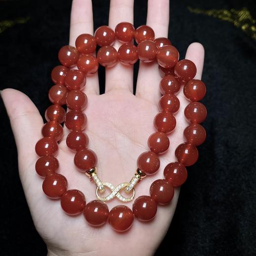 玛瑙项链-8字双扣圆珠12 商品图0