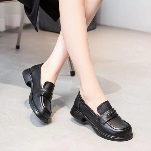 【实付满399送保温杯】【防滑百搭乐福鞋】女款休闲皮鞋 通勤办公单鞋 商品图4