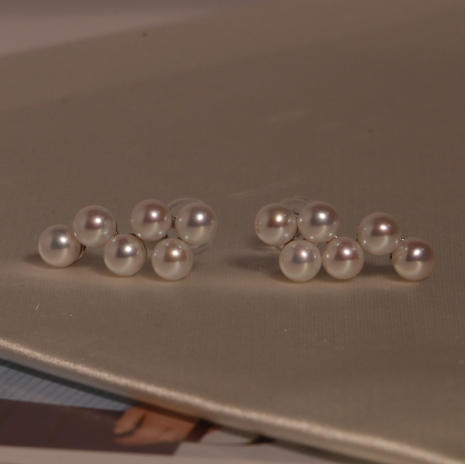 甄珠贝 葡萄耳钉 精品淡水4-5mm 925纯银 商品图2