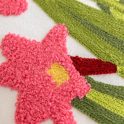 水星家纺抱枕办公室午睡沙发床头卡通靠垫 现代刺绣靠垫 花语刺绣靠垫(毛巾绿叶) 45cm×45cm 商品图4