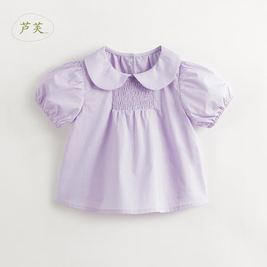 【马克珍妮 芦芙】夏装新款女童甜美娃娃领纯棉泡泡袖套装 240860 商品图2