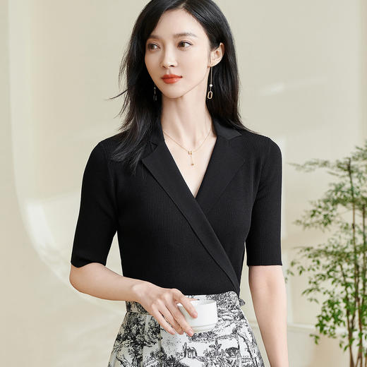 剩S/M/L/XL 【气质针织衫】2026春季新款时尚知性优雅修身显瘦上衣 商品图1