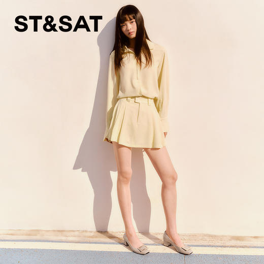 星期六优雅搭扣粗跟鞋SSC1111087 商品图2