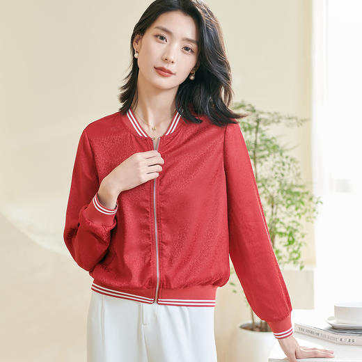 剩S/M 「云白逸风」棒球服短外套 2026春季新款高级感气质减龄棒球服拉链外套0886 商品图2