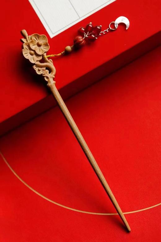 桃夭°老山檀香发簪 商品图3