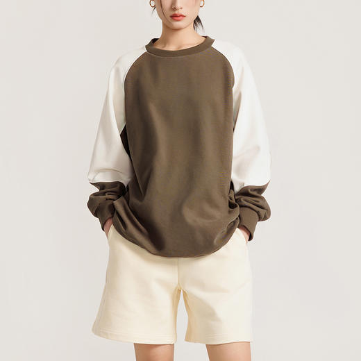 weyo女装机能风圆领衫撞色拼接卫衣880011 商品图2
