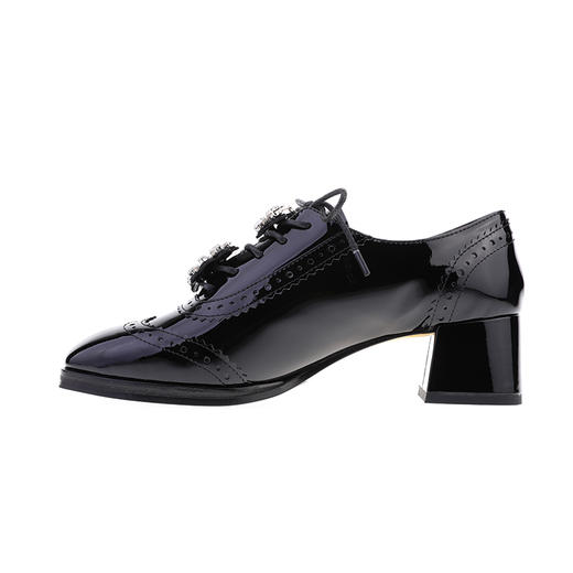 sheme蝶雨彩虹系列进口漆皮可拆卸水晶扣饰女士系带乐福鞋可定制 商品图1