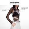 lost in echo2024春季新款设计师品牌光影独特印花网纱透视打底衫 商品缩略图1