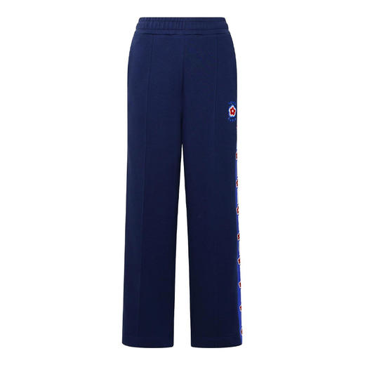 KENZO 高田贤三 男士小海棠花徽章刺绣棉质休闲裤 蓝色 FD62 PA714 4MF 77 商品图0