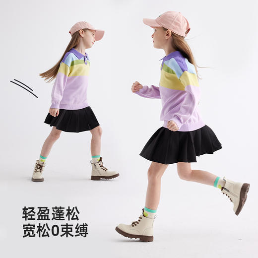 【百搭透气棉纱 贴身不扎】儿童撞色Polo毛衣 PCMY2402 商品图3