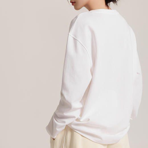 weyo女基础款长袖T恤衫纯色圆领上衣 | 简约百搭、舒适透气、时尚休闲 880006 商品图3