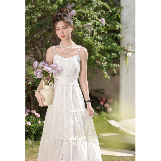 鹿向南《温柔讯号》气质裙子春季新款法式吊带裙连衣裙套装女L33837SY+L33837 商品图3