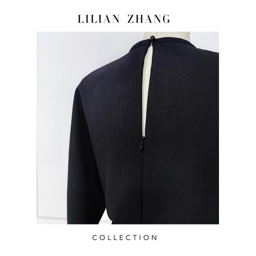 C系列——定制——都市力量——极简静奢——ALL BLACK气质连衣裙 2401006 商品图3