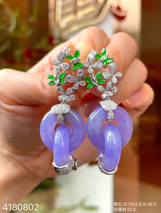 4180802，紫罗兰双环耳坠。具体价格微信咨询 商品图3