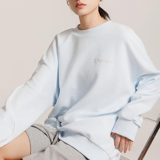 weyo大落肩拼接撞色线迹女宽松圆领卫衣880010 商品图2