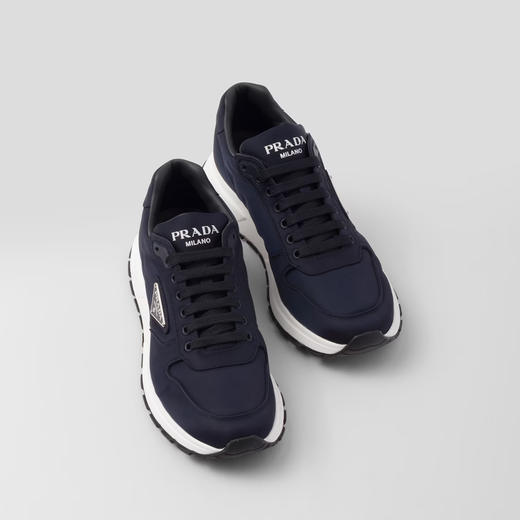 【二】PRADA 普拉达 男士珐琅金属三角徽标Re-Nylon休闲运动鞋 蓝色 2EE369 3LFV F073A 商品图1