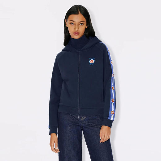 KENZO 高田贤三 女士徽章刺绣连帽卫衣 浅蓝色 FD62 SW057 4MF 77 商品图1