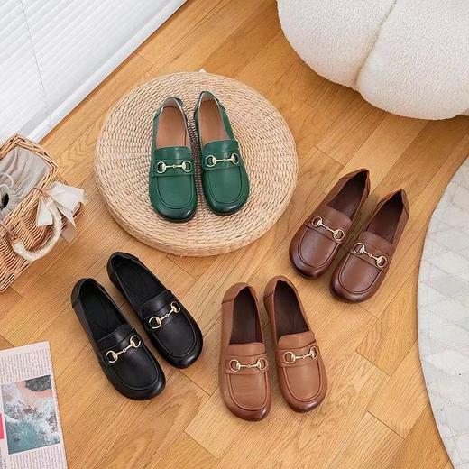 【实付满399送保温杯】【新款圆头乐福鞋】英伦风休闲女款皮鞋 通勤办公单鞋 商品图5