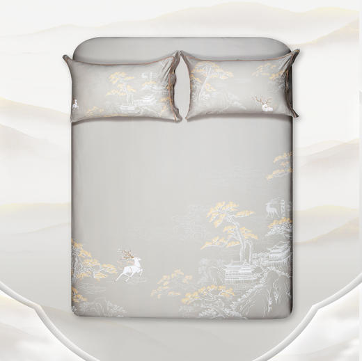 多喜爱山海经 60S贡缎长绒棉四件套 雅韵集/麒麟华图/兰草夫诸/荷鳐涟漪/云深之处/向云端hlcs 商品图10