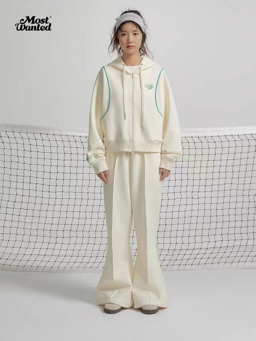 mostwantedlab彩虹/M2412015/休闲运动解构撞色包边喇叭裤灰色卫裤男女 商品图2