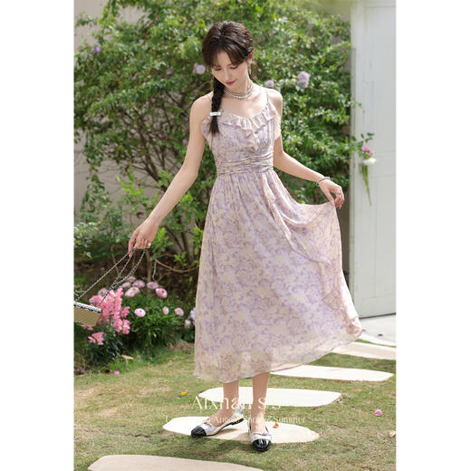 【6折秒杀】鹿向南《优雅甜茶》初春碎花连衣裙L33875 商品图3