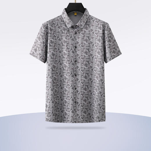 【新款DG】大依优型大码花衬衫短袖衬衫加肥加大男装大号大码衬衣上衣男士绅士商务休闲半袖夏季 商品图0