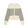 「春季新款！小众设计感」撞色复古条纹针织开衫 女春季2024新款法式感外穿毛衣外套上衣 商品缩略图4