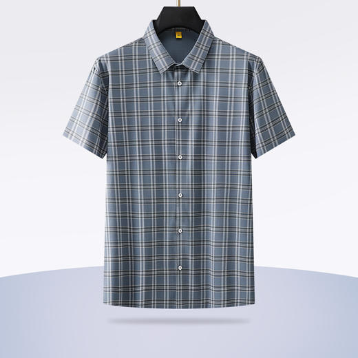 【新款DG】大依优型大码格子短袖衬衫加肥加大男装大号大码衬衣上衣男士绅士商务休闲半袖夏季 商品图1