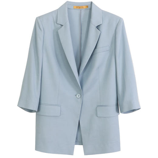 玳莎宽松时尚西装女2024早春新款职业通勤纯色高级感亚麻外套正装  EA37305 商品图4