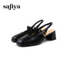 Safiya/索菲娅2024春 法式复古方头后绊带浅口包头玛丽珍单鞋 SF41111415 商品缩略图6
