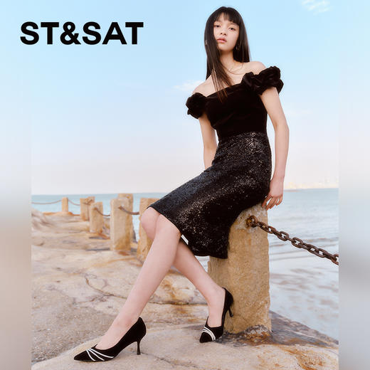 星期六气质尖头钻条细高跟SSC1111097 商品图4