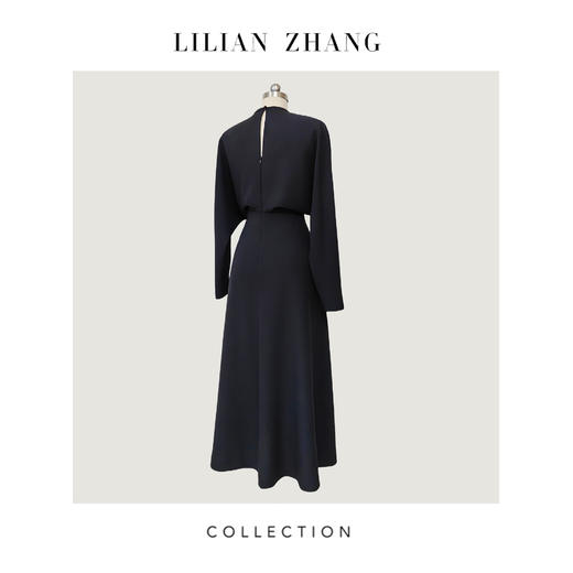 C系列——定制——都市力量——极简静奢——ALL BLACK气质连衣裙 2401006 商品图1