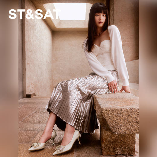 星期六优雅尖头蝴蝶结细高跟SSC1114542 商品图6