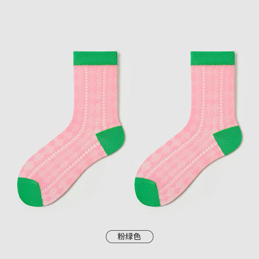 都市丽人时尚系列中筒袜女精梳棉袜子薄款中筒袜LC4EA3 商品图4