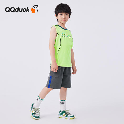 【清仓捡漏】【120-165】【可可鸭】男女童夏季短袖运动套装背心短裤（上衣：棉100% 裤子：棉95%氨纶5%） 商品图3