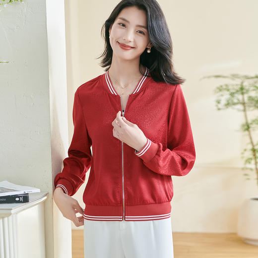 剩S/M 「云白逸风」棒球服短外套 2026春季新款高级感气质减龄棒球服拉链外套0886 商品图4