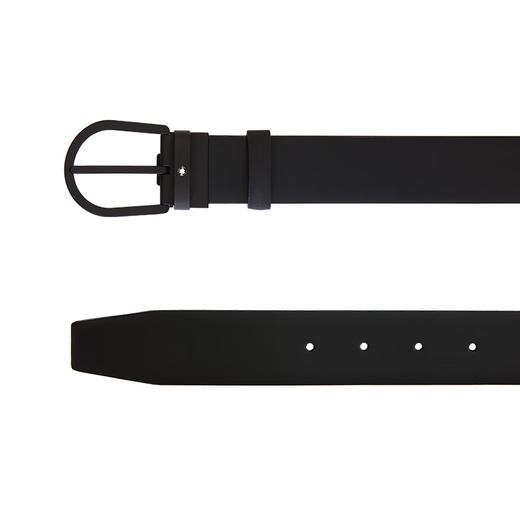 万宝龙 男士马蹄形针扣黑色腰带  MB129431-F 商品图3