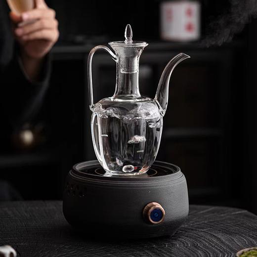 仿宋手执壶玻璃壶高硼硅玻璃泡茶壶瓜棱绿茶壶耐热泡茶壶 商品图3